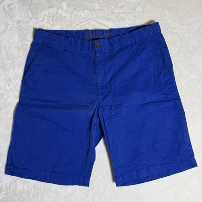 "Pantalones cortos Perry Ellis para hombre 38 azul real 100 % algodón frente plano 11""" Foto 1 de 4