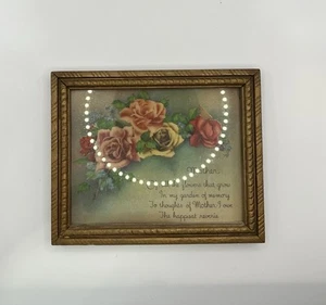 Vintage Framed Motto “Mother” Vintage Floral Mothers Day Birthday Gift 1940 - Picture 1 of 5
