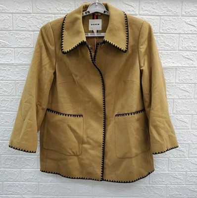 Nuevo abrigo de coche Boden marrón puntada negra talla 12 Foto 1 de 4