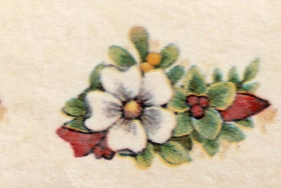 Pequeña calcomanía navideña floral de cerámica junto al agua-1/2 x 3/4" (12) vintage, casa de muñecas Foto 1 de 2