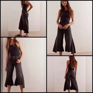 Free People We The Free Ripple Wide-Leg Crop Jeans Fade to Black GrungeBoho 25 - Bild 1 von 15