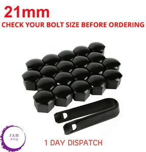 20PCS 21mm Tuerca de Rueda Tapacubos, Negro Para VW BMW Mercedes, Universal - Imagen 1 de 5