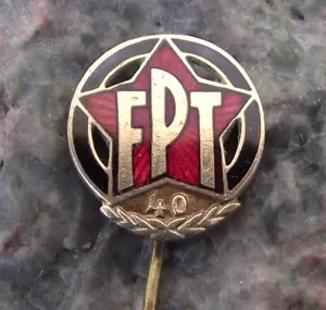 1966 Federación Checa de Deportes Proletarios FPT 40 aniversario alfiler insignia - Imagen 1 de 2