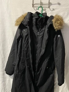 1 MADISON EXPEDITION FAUX FUR HOODED PARKA COAT JACKET- Black Women’s Size M - Picture 1 of 7