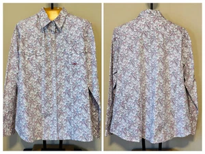 Roper Western Shirt Paisley Curved Yoke Cowgirl Pearl Snap Long Sleeve Womens XL - Picture 1 of 13