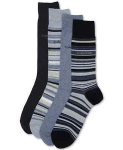 Calvin Klein Socks Dress 4 Pairs Men's Multicolor 64% Cotton 4 Pack NWT - Picture 1 of 1