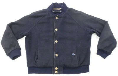 Rara Chaqueta Cortavientos De Colección LACOSTE Reversible Botón Delantero Años 80 90 Azul Beige L Foto 1 de 4