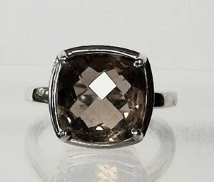 925 STERLING SILVER AND OLIVE CITRINE  RING SIZE 6.75 - Picture 1 of 10