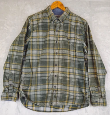 Camisa Michael Bastian Para Hombres Grande Verde A Cuadros Pana Manga Larga Foto 1 de 4