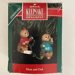 Hallmark Keepsake Ornament Mom and Dad Beaver 1992 Stringer Ornament - Picture 1 of 2