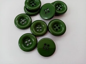 Dark Green Buttons 18mm (3/4") Chunky Resin Racing Green Buttons Clothing Crafts - Picture 1 of 1