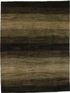 Hand-Knotted Contemporary Gabbeh Wool Oriental Rug Striped Design 5'8X7'6 ft - Picture 1 of 13