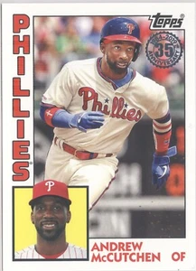 2019 Topps Update 1984 Over-Sized Box Topper #84BT-44 Andrew McCutchen Phillies - Imagen 1 de 1