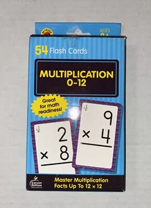 54 Multiplication Flash Cards 0-12 (Carson Dellosa) Double Sided - Picture 1 of 12