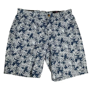 NWT Vineyard Vines Breaker Shorts Mens 33 Blue Sea Leaves 9" Inseam - Picture 1 of 8