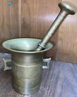 Antique Solid Brass Mortar & Pestle Matched #3 numbered set Pharmacy Apothecary