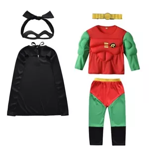 Niños Nightwing Robin Juegos con disfraces Traje muscular Prendas para el torso Pantalones Niño Niña Disfraz de Halloween - Imagen 1 de 7