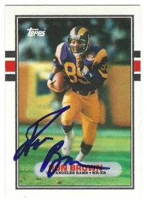 Autographed RON BROWN Los Angeles Rams 1989 Topps Card #34T w/COA - Picture 1 of 1