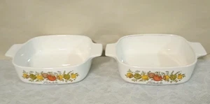 2er Set Corning Ware quadratisch Spice of Life A-1-B 1 qt Auflauf kein Deckel Vintage - Bild 1 von 10