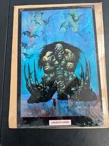 IMPRESIÓN ARTÍSTICA DE METAL CEMENTERIO 10,5X15,5 * NUEVO * SIMON BISLEY * 1993 * THUMP'N GUTS - Imagen 1 de 3