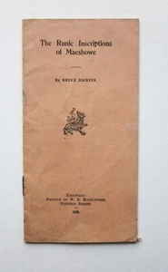 1930 Bruce Dickins Runic Inscriptions Maeshowe Orkney Antiquarian Soc SCARCE - Imagen 1 de 7