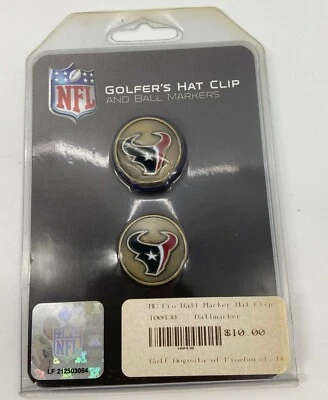麦卡瑟高尔夫 NFL 帽夹 + 球标 [2] 休斯顿德州人 全新 — 第 1/2 张图片