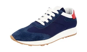 PRADA Suede Lane Sneakers - 1E369L - Blue White Red - NEW -  US 9 EU 39 UK 6 - Picture 1 of 11