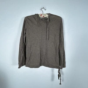 Vintage Franck Olivier Paris Womens Black Ivory Striped Hoodie Size 40 Pullover - Picture 1 of 8