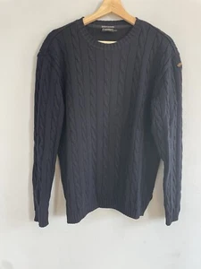 Paul & Shark Men's M Cable Knit Sweater Yachting Bretagne Jumper Wool Navy Crew - Picture 1 of 6