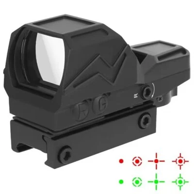 1x22x33mm Red Green Dot Sight 4 Reticle Reflex Sights 20mm Rail Mount - Image 1 of 4