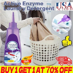 Active Enzyme Clothing Stain Removal Agent Active Enzymatic Laundry Cleaning NEW - Picture 1 of 17