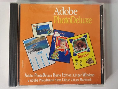 Adobe PhotoDeluxe 3.1 Home Edition CD – Vintage Graphic Editing Software Windows - Immagine 1 di 3