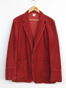 Dries Van Noten Vintage Velvet Red Blazer Jacket, Size 48 - Picture 1 of 9
