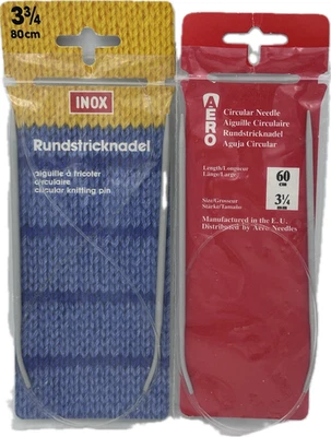 NEW Prym Germany Circular Knitting Needles 3.25mm 60cm and 3.75mm 80cm INOX AERO - Image 1 of 4