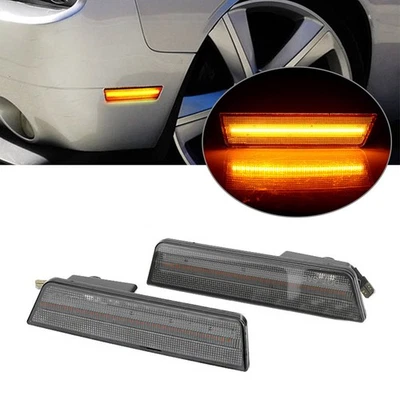 LED Front Side Marker Lights FOR Dodge Challenger 2008 2009 2010 2011-2014 Black - Image 1 of 4
