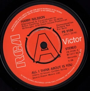 Harry Nilsson All I Think About Is You 7" vinyl UK Rca 1977 Demo PB9104 - Picture 1 of 2