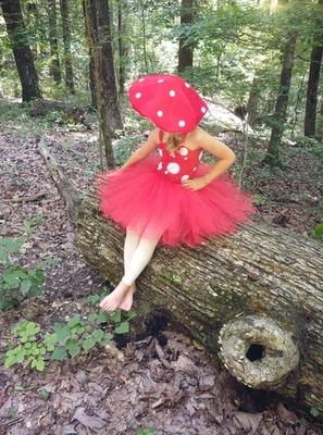 Girls Mushroom Costume Dress - Image 1 of 4