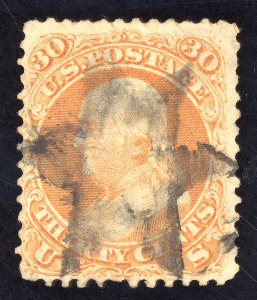 US Scott 71 Usado 30c Naranja Ben Franklin Lote K025 sellos bhmstamps Foto 1 de 2