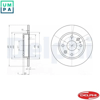 2x BRAKE DISC BG2803 FOR MAZDA FAMILIA/IV/ASTINA ETUDE 323/Mk MX-5/MIATA/� 1.8L - Image 1 of 4