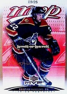 UD MVP 2003 KRISTIAN HUSELIUS NHL FLORIDA PANTHERS RARE GOLD SCRIPT AUTO /25