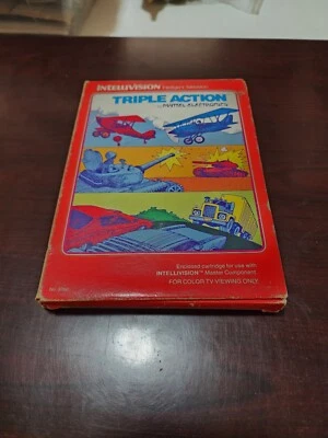 Vintage Intellivision Triple Action game, In original box, One Overlay! - Image 1 of 3