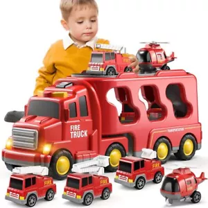 7 in1 Auto Spielzeug Autotransporter LKW für ab 3-5 Jahren Kinder Jungen Mädchen - Bild 1 von 14