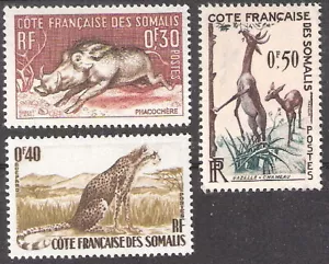 Somali Coast 1958 Cheetah Wart Hog Gerenuk MNH (SC# 271-273) - Picture 1 of 1