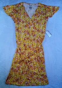 Abito donna Nine West grande finto avvolgente floreale manica svolazzante giallo arancione NUOVO - Foto 1 di 21