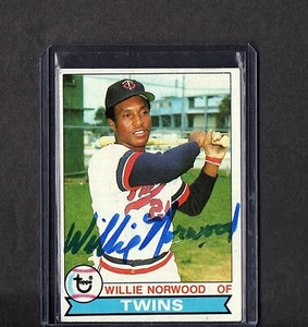 Tarjeta de colección Topps 1979 firmada IP automática Willie Norwood Minnesota Twins excelente - Imagen 1 de 2