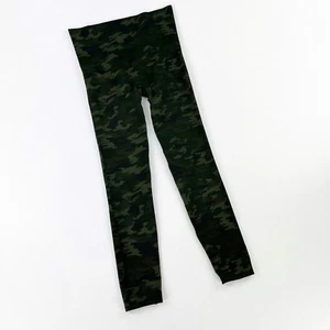 Spanx Black Green Camo Camouflage Stretch Pull On Leggings Pants Womens M - Picture 1 of 5