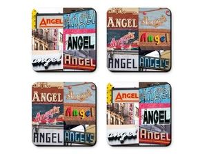 Posavasos personalizados con el nombre ÁNGEL en fotos de letreros - Juego de 4 - Imagen 1 de 1