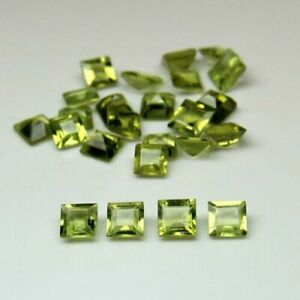 SALE!! GREAT Natural PERIDOT 8X8 mm SQUARE FACETED CUT Loose Gemstone