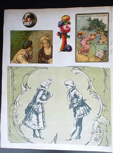 Page recto verso d'anciens Découpis Chromos Remy - Picture 1 of 2