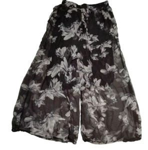 Young USA Womens High-Waisted Floral Print Palazzo Pants Medium Wide-Leg New - Picture 1 of 8